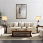 Set of 2 Modern Table Lamps for Living Room Bedroom, 25'' Black Retro Industrial Metal Lamp with Glass Nightlight, Contemporary Desk Lamp for Bedside End Table Office, 4 Bulbs Included