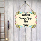 Custom Metal Sign Wooden Welcome Sign, 11.2*8 Inch, Personalized Home Decor Sign, Farmhouse Decorations for Home Office