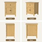 Harvin Nightstand, Solid Wood End Table with Drawer & Door, Timeless Classic Side Table for Bedroom, Living Room or Home Offices