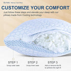 QUTOOL Enhanced Cooling Pillows for Sleeping, Shredded Memory Foam Pillows 2 Pack, Bed Pillows Standard Size Set of 2, Support Yet Soft Pillow for Side, Back Sleepers