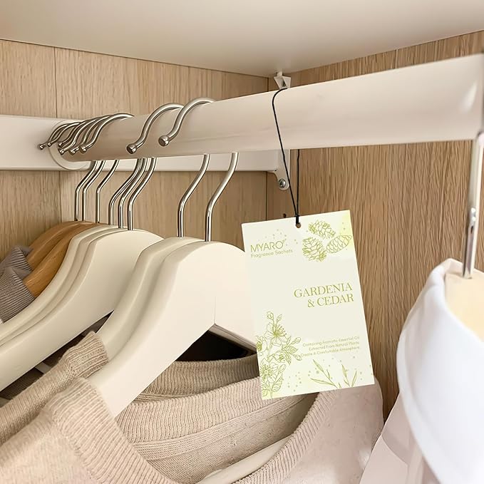 MYARO Sachets for Drawers and Closets, MYARO 12 Packs Gardenia & Cedar Scented Sachet Bags, Home Fragrance Perfume Smell Goods for House
