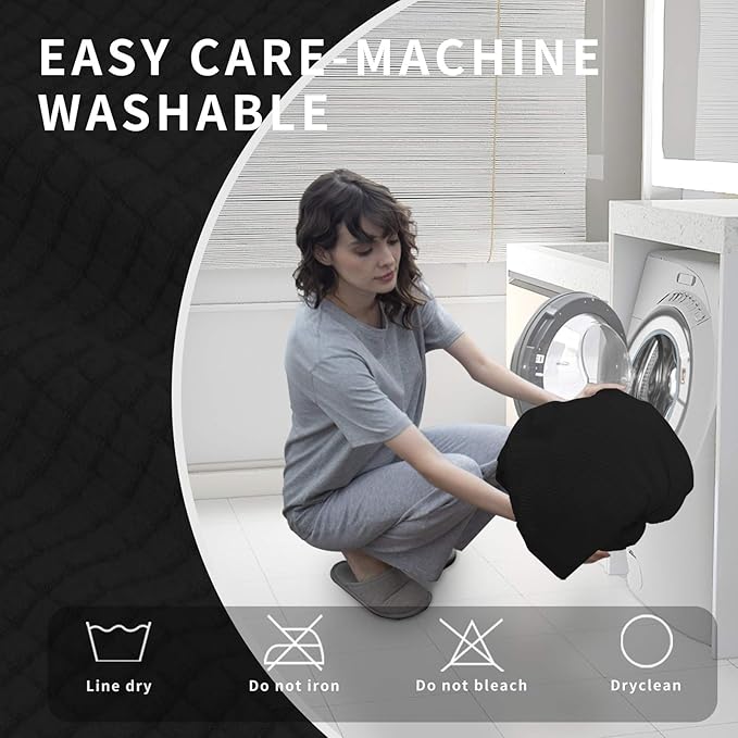 Easy-Going 4 Pieces Oversized Recliner Stretch Sofa Slipcover Sofa Cover Furniture Protector Couch Soft with Elastic Bottom Polyester Spandex Jacquard Fabric Small Checks Black X-Large