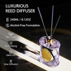 M&SENSE 8.4 oz Large Reed Diffuser for Home | Lavender Vanilla Scent Oil Diffuser with Sticks | Bedroom Bathroom Living Room Decor