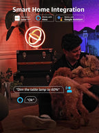 Lepro TB1 AI Smart Table Lamp, RGB+IC Addressable Color Changing Desk Light Alexa Google Home Enable, Music Sync, DIY Endless Scenes, APP Control Cool LED Lamp for Room Decor Ambient Lighting, 2.4 GHz