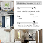 Curtain Rods for Windows 16 to 120 Inches Adjustable Length 1 Inch Diameter Window Curtain Rod with Aluminium End Cap, Antique Bronze