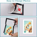 CRUGLA 12 Packs 4x6 Magnetic Picture Frames for Refrigerator， White Peel and Stick Frame Bulk, 4 by 6 Photo Holders for Fridge Dishwasher Whiteboard