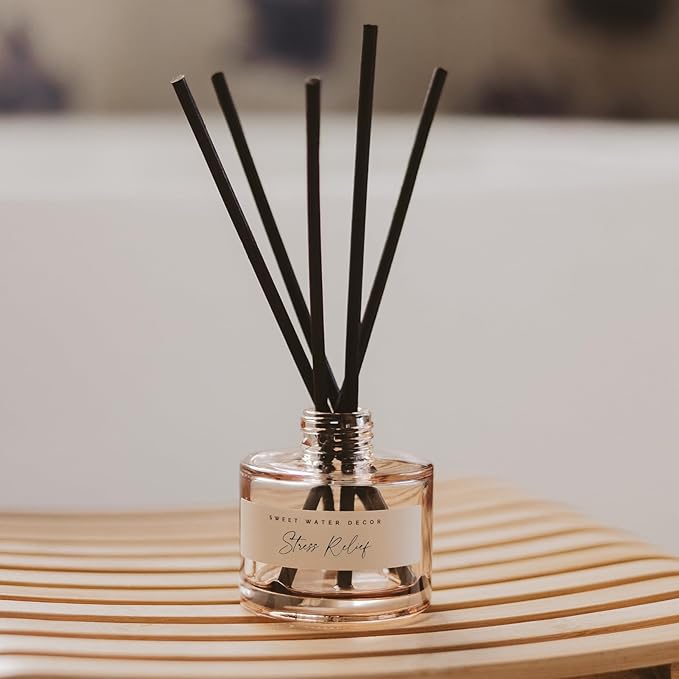 Sweet Water Decor Citrus Calm Reed Diffuser – Room Decor Aesthetic with Long-Lasting Premium Fragrance of Lemon, Orange, Eucalyptus, Parsley, Lavender, and Sage for 4 Months – Ideal for Home Decor