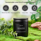 Eucalyptus Candle | Eucalyptus Scented Candles, Eucalyptu Leaf Fragrance for Indoor & Outdoor, Summer Candle Gifts, Natural Soy Candles for Home Scented - 7oz, 50 Hours Burn Time