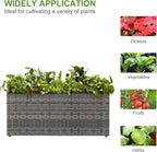 LEWIS&WAYNE Large Rectangular Block Planter Box Handmade Wicker Tall Planters for Outdoor Plants with Removable Liners Modern Planter for Indoor Outdoor Patio Deck - Gray, 30''x12''x16''