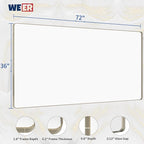WEER 72X36 Inch Brushed Nickel Bathroom Mirror, Brushed Silver Metal Frame Mirror, Rounded Rectangle Silver Bathroom Vanity Mirror, Tempered Glass, Anti-Rust, Hangs Horizontally or Vertically