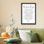 FZMHASLWW The Lords Prayer Wall Decor Art 16"×11" Our Father Prayer Bible Verse Sign Large Wood Framed Wall Hanging (Black)