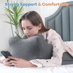 HOMBYS Adjustable Height Face Down Pillow for Sleeping,Reading Wedge Pillow for Headboard,Ergonomic Prone Position Pillow,Memory Foam Pillow for Stomach Sleeper,Back & Neck Pain Relief Incline Cushion