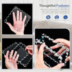 Acrylic Picture Frames. 5×5inch 6Pack - Double-Sided Scalloped Photo Frame, 20mm Ultra-Clear Block, Modern Desktop Display for Home/Office Decor (6 Pack, 5X5)