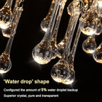 Crystal Branch Chandelier,47.24 Inch Modern Raindrop Chandeliers for Dining Room,Luxury Large Gold Ceiling Chandelier Pendant Hanging Lighting Fixture for Living Room,Entryway
