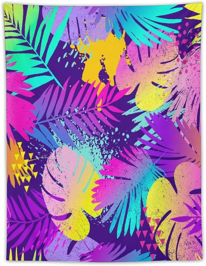 ICMOLYYENLO Palm Leaf Tapestry Wall Hanging, Tropical Leaves Plant Jungle Green Hawaiian Art Home Decor for Guest Bedroom Living Room Dormitory 40x60