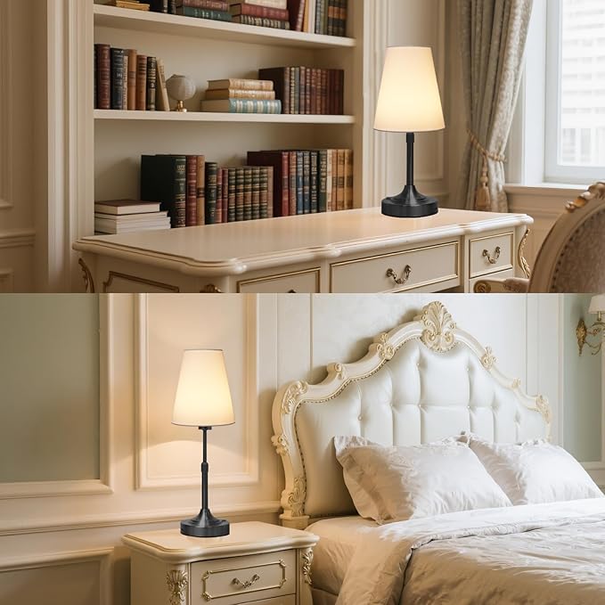 Portable Cordless Table Lamp, Built in Rechargeable Battery, 2700-6000k Color Temperature, Fully Dimmable, Scalable, Ambient Light for Patio, Restaurant, Bar, Bedroom, Dining (Black)