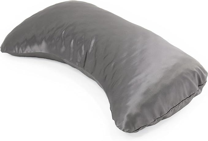 Honeydew Organic Silk Side Pillow Curved Pillowcase - The Ultimate Luxury Pillowcase to Reduce Wrinkles and Improve Skin and Hair Health - King Size (Lunar Eclipse (Charcoal))