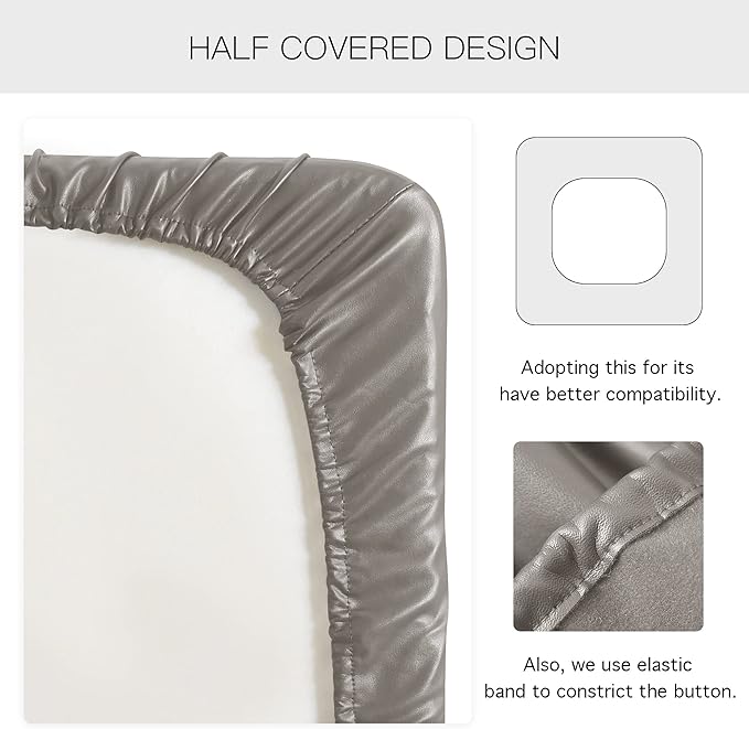 Yates Home PU Leather Couch Sofa Cushion Slipcover Water-Proof Elastic Chair RV Seat Covers Loveseat Sofa Furniture Protector Slip Cover for Settee Seater Replacement in Living Room（Loveseat, Taupe）