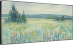 SIGNWIN 36"x72" Extra Large Framed Wall Art Wildflower Meadow Landscape Soft Pastel Nature Illustration for Home Living Room Bedroom Decor (Frame Assembly Required)