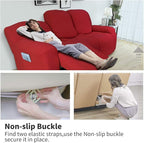 Easy-Going 6 Pieces Recliner Loveseat Stretch Sofa Slipcover Sofa Cover Furniture Protector Couch Soft with Elastic Bottom Kids, Spandex Jacquard Fabric Small Checks Christmas Red