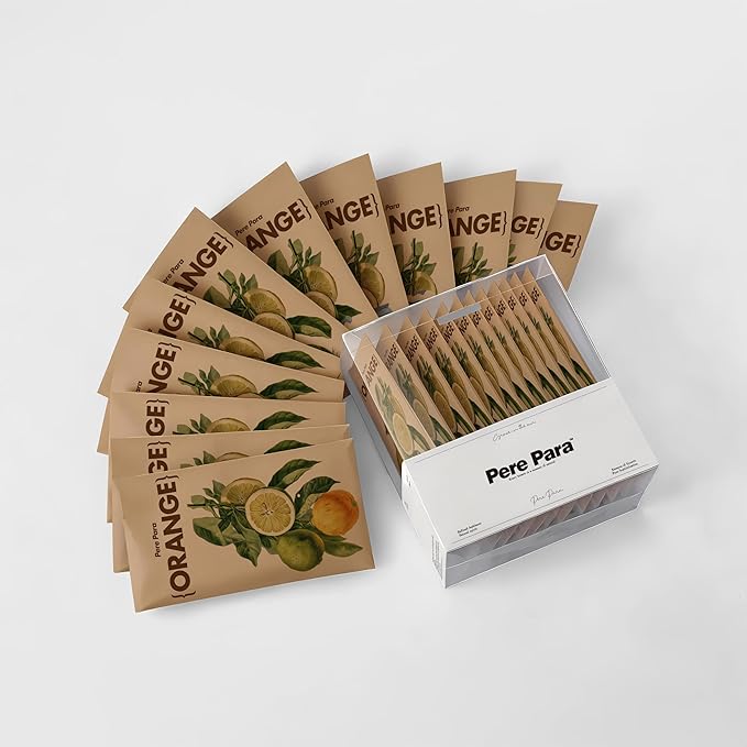 Potpourris Orange Citrus Scented Hanging Paper Sachets - 12 Pack for Closet & Home | Long-Lasting Air Freshener & Odor Eliminator for Drawer, Car, Bathroom | Ideal Gift Idea