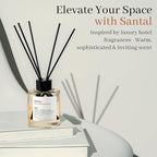 Duša Santal Reed Diffuser & Sticks - 5 Fl Oz Essential Home Fragrance Decor for Bathroom, Office & Living Spaces – Stylish & Long-Lasting Room Air Freshener -Ideal for Housewarming & Special Occasions