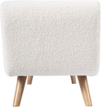 HomePop Modern Storage Bench with Wood Legs Home Décor|Bench with Storage for Living Room & Bedroom - Sherpa Cream