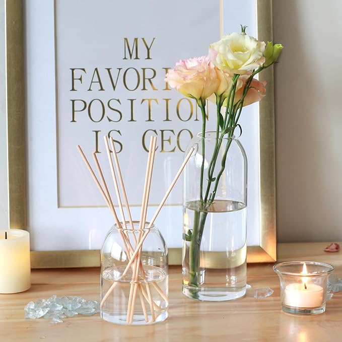 Etolies Glass Bud Vases in Bulk Set of 12, Clear Small Vases for Flowers,Modern Cylinder Glass Vase for Wedding Party Dining Table Centerpieces, Living Room Decorative, Home Decor.