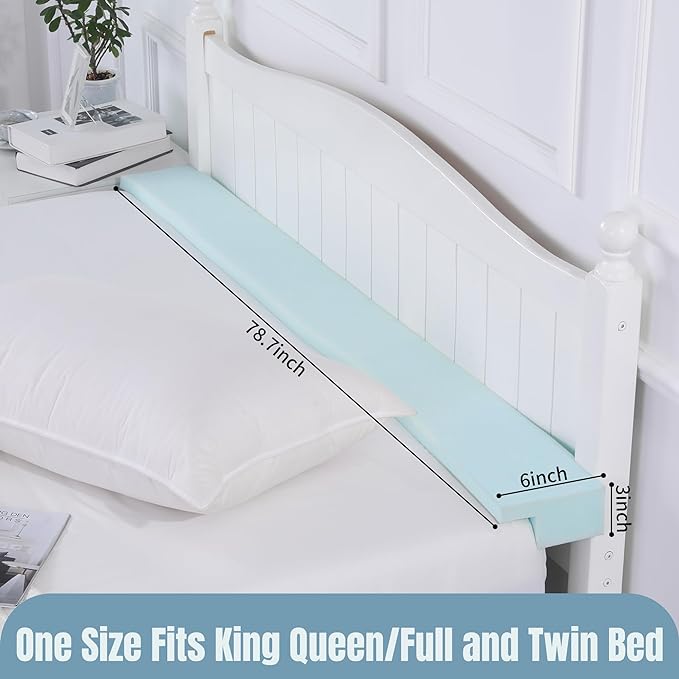 HOMBYS Pillow Wedge for Headboard Gap Close The Gap 0-6", Cut to Fit Gap Filler for King Queen Twin Bed, Wedge Sleeping Pillow, Foam Bed Mattress Gap Filler, 78.7"x6"x3"