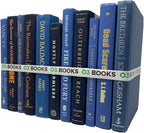Curated Decorative Books Hardcover Décor Books for Home Décor, Choose Color, Interior Design, Office, Wedding Display, Instant Library, or Staging (Half Foot, Blue)