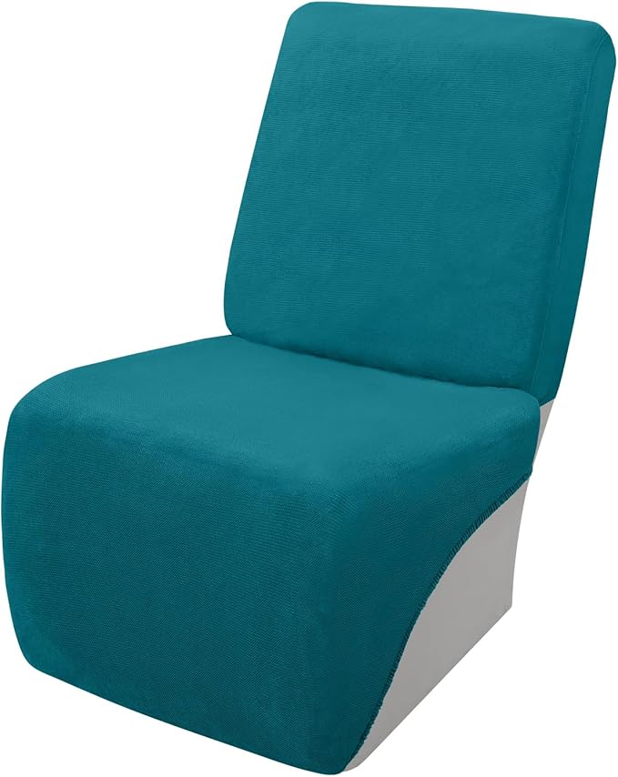 Arfntevss Sectional Recliner Couch Covers Velvet Corner Sectional Sofa Cover for Reclining Couch Stretch Soft L Shape Recliner Slipcover Washable Additional Seat Protector (1 Seat Cover, Teal Blue)