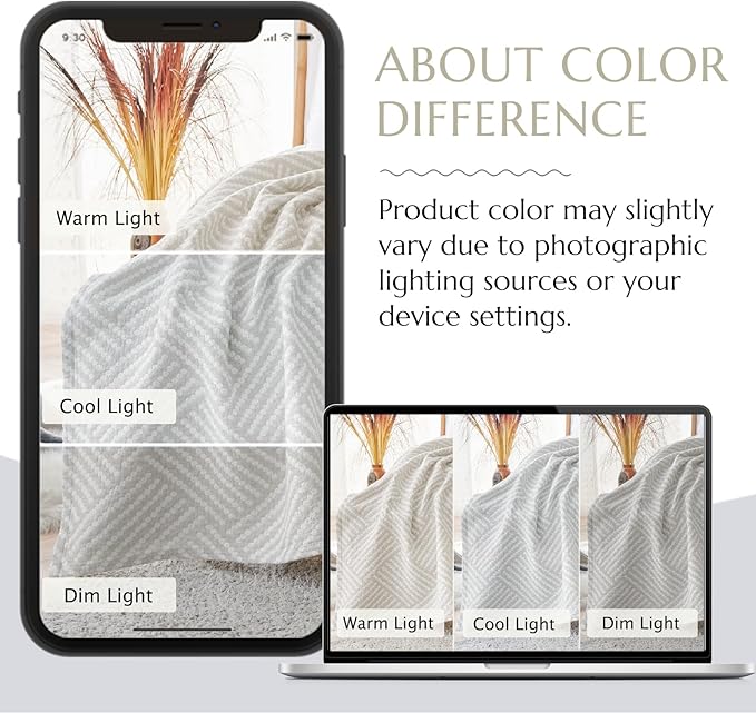 jinchan Boho 100% Cotton Blanket Muslin Twin Size 60x80 Inches Lightweight 3-Layer Geometric Square Pattern Reversible Quilt Throw Soft Breathable Comfy All Seasons for Couch Bed Decor, Light Grey