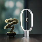 Table Lamp for Bedroom - Balance Lamp,Bedside Lamp with Touch Dimmer,Nightstand Lamp,3 Level Brightness Rechargered Night Light for Home,Office,College Dorm (Silver)