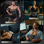 Ab Stimulator Muscle Toner, Abs Stimulator Abdominal Massage Belt with Heat for Belly Fat Burning & Cellulite Melting & Stomach Smooth Firming, Lower Back Massager for Women Men Pain Relief Gifts