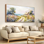 ZUITINGHUA Wood Framed Canvas Wall Art For Living Room Large Wall Decor For Office Bedroom Decoration Country Road Landscape Pictures Farmhouse Paintings Artwork Mural Aesthetic Home Decor 30x60 In