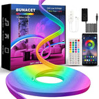 26FT LED Neon RGBIC Lights, LED Lights with RF Remote & APP Control, Flexible IP67 Waterproof Outdoor, Music Sync, DIY Design, 24V LED Strip Lights for Gaming Livingroom Wall Christmas Decor