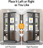 Wall Room Divider, Storage Cabinet Storage Display with Shelves, Modern Freestanding Wood Room Divider Screen, Wall Privacy Screens for Home Decorative (Grey,35.4" L x 9.5" W x 79.5" H)