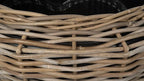 Rattan Kobo Indoor Outdoor Planter Basket with Plastic Pot X Large 12 Gallon Soil Capacity