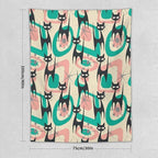 ICMOLYYENLO Boho Medieval Cat Tapestry, Abstract Atomic Starburst Geometric Aesthetic Art Wall Hanging For Bedroom Living Room Dormitory 60x60 Inches