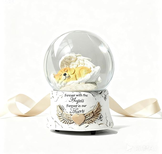 Angel Dog Music Snow Globe, Fall Indoor Decor, Golden Retriever Lost Pet Memorial Gift, Dog Passing Away Gifts, Thanksgiving Gift Ideas, Dog Lover idea.
