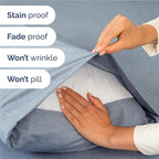 Twin XL Sheets Set 4 Piece - Includes 2 Pillowcases - Bed Sheets Twin XL - Soft Hotel Luxury Bedding - Cooling, Comfy & Breathable - 1 Flat & 1 Fitted & 2 Pillowcases w/ Deep Pockets - Heathered Blue