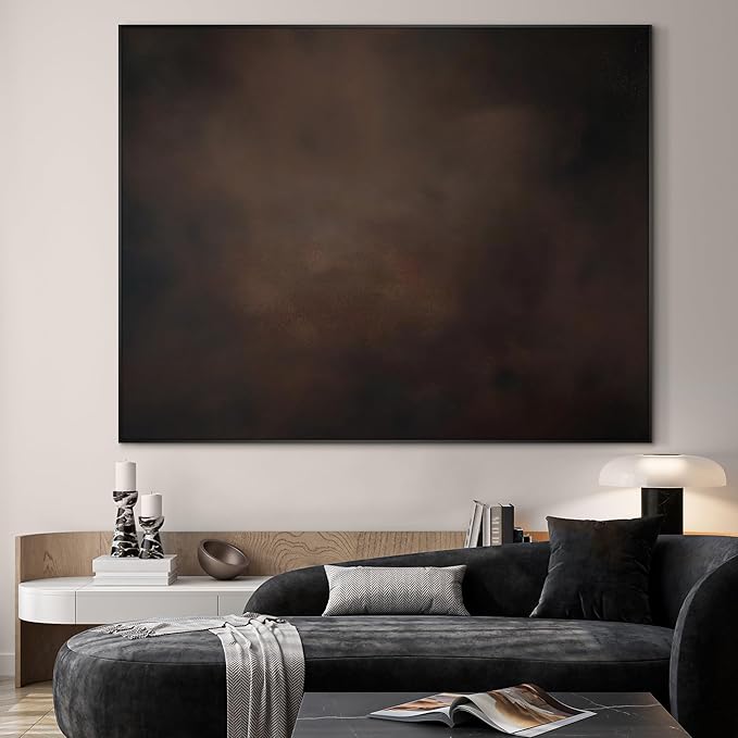 SIGNWIN 60"x72" Extra Large Framed Wall Art Dark Brown Abstract Moody Illustration for Home Living Room Bedroom Decor (Frame Assembly Required)