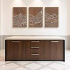 HPINUB Line Style Mountain Framed Canvas Wall Art Set, Vintage Tree Rings Wall Decor, Abstract Tree Spiral Wall Painting, Modern Nature Art Prints for Living Room,Bedroom,Farmhouse-16 x24 x3