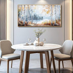 PHAOHUAXM Canvas Wall Art For Living Room Wall Decoration For Bedroom Office Decoration Trees Forest Landscape Painting Lake view Mural Modern Aesthetic Room Home Decor Artwork Wood Framed 20x40 In