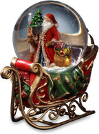 Santa with Reindeer and Sleigh Water Globe San Francisco Music Box Company