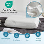 LOFE Adjustable Memory Foam Pillow - Combined Flat Pillow to Adjust Softness/Support, 5 Heights of Adjustable Pillow for Neck Pain Relief, CertiPUR-US Memory Foam Pillow for All Sleepers, White