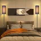 BoostArea Floor Lamps for Living Room, Modern Blue Floor Lamp, LED Corner Floor Lamp with Linen LampShade, Standing Lamp for Bedroom/Office/Study Room/Farmhouse(Bulb Not Included)