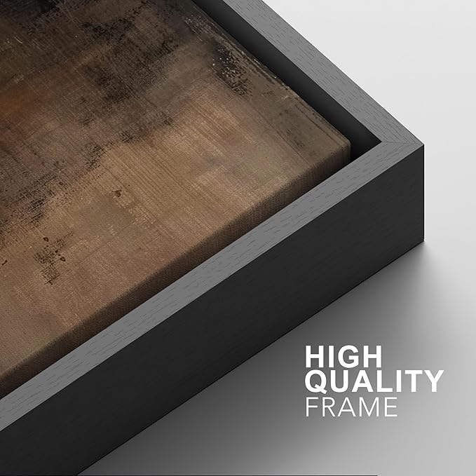 SIGNFORD Framed Canvas Print Wall Art Set Abstract Earthy Tones Modern Minimalist Abstract Shapes Illustration Modern Art Decorative Nordic Nature for Living Room, Bedroom, Office - 16"x24"x2 Black