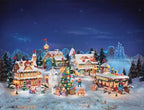 The Bradford Exchange Rudolph The Red Nosed Reindeer Holiday Village Set Lights Up (Brown, White, Green, Red, Blue)