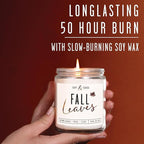 Fall Candles - 'Fall Leaves' Fall Candle w/Autumn Leaves, Clove & Musk I Infused with Essential Oils I Autumn Scented Candles I Cozy Cute Autmn Décor Gifts I 9oz Jar I 50Hr Burn I Made in USA
